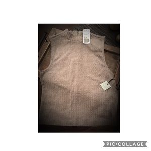 Light Gray, Sleeveless Mock Turtleneck Top